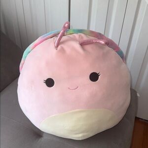 Squid, snail Pink Plush Toy with Rainbow Accents